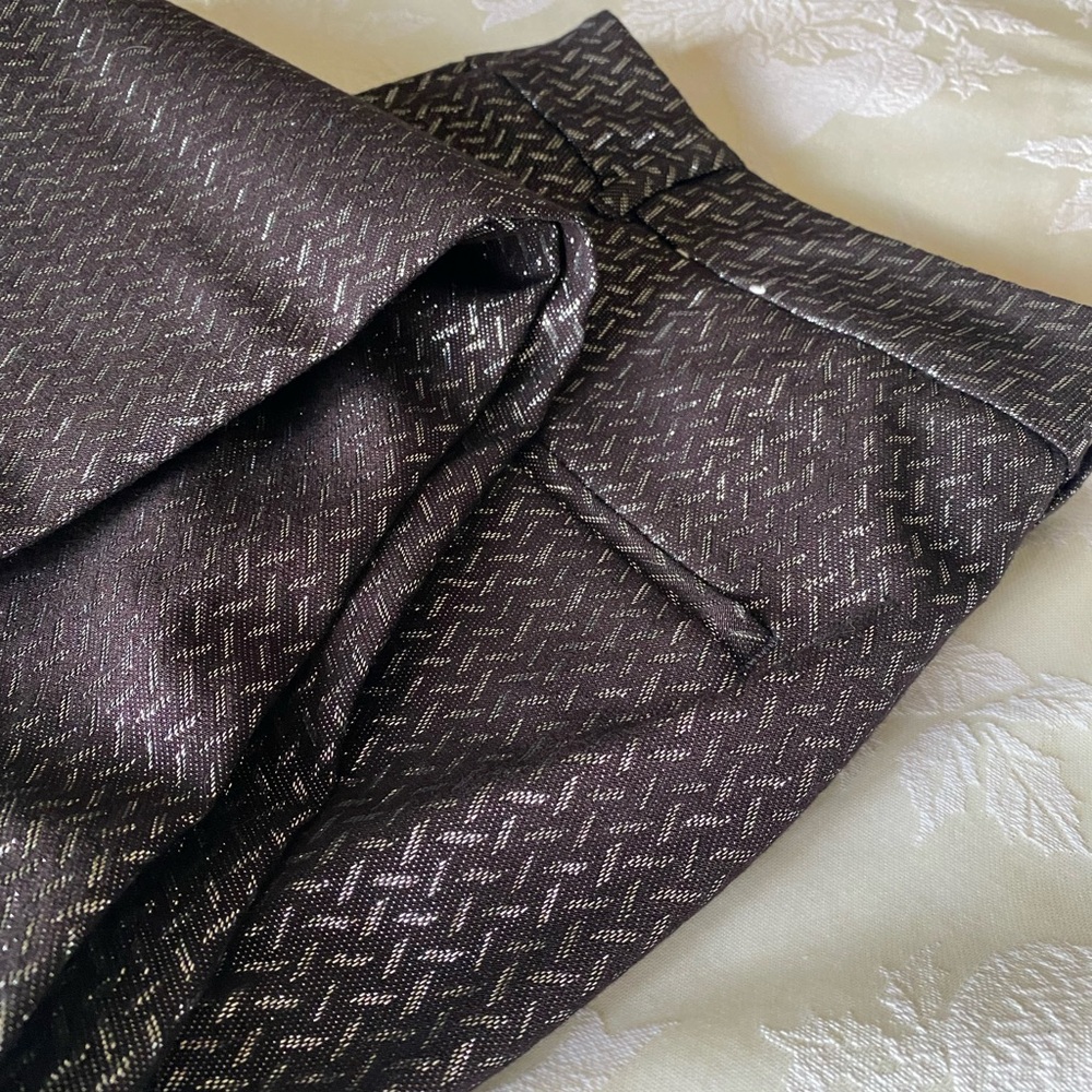 White House Black Market Geometric Silver Ankle Pants
